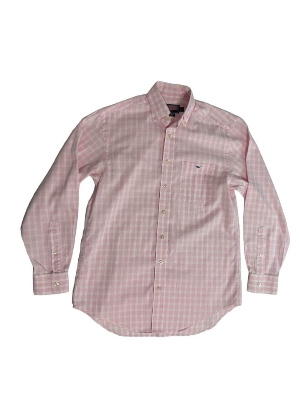 VINEYARD VINES Button Up TUCKER Casual Dress Shirt Pink White Mens SMALL